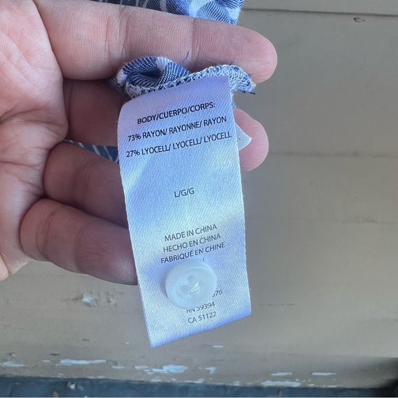 BeachLunchLounge Stripes Button Down Blouse - Women's Size Large - Picture 5 of 6